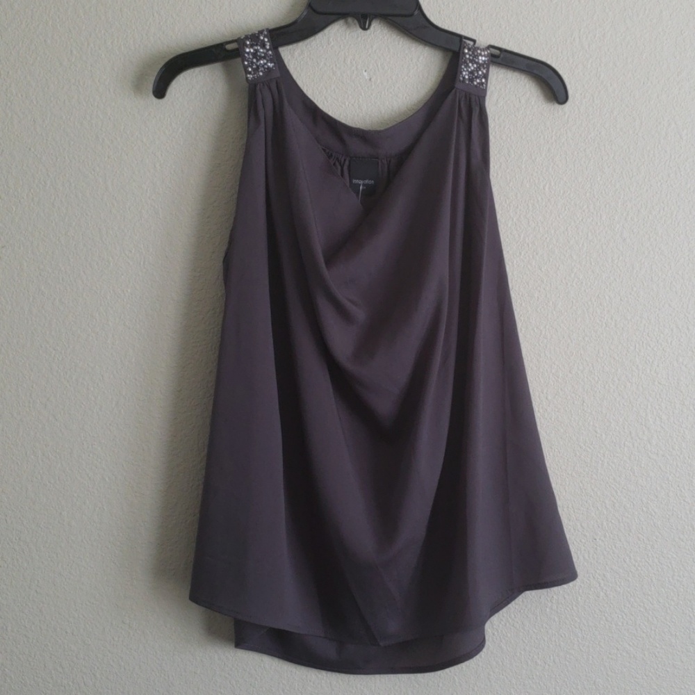 Brand new Charcoal drape L front top!